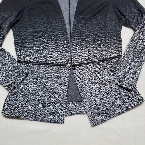 Grace elements faux-Zipper-Waist multi speckled ombre v-neck stretchy jacket XL - Picture 4 of 10
